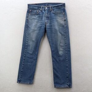 Levis 505 Jeans Men's 34x29 Blue Regular Straight Med Wash American Denim Grunge
